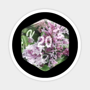 Nat 20 Pink Blossom with Green Leaves Magnet